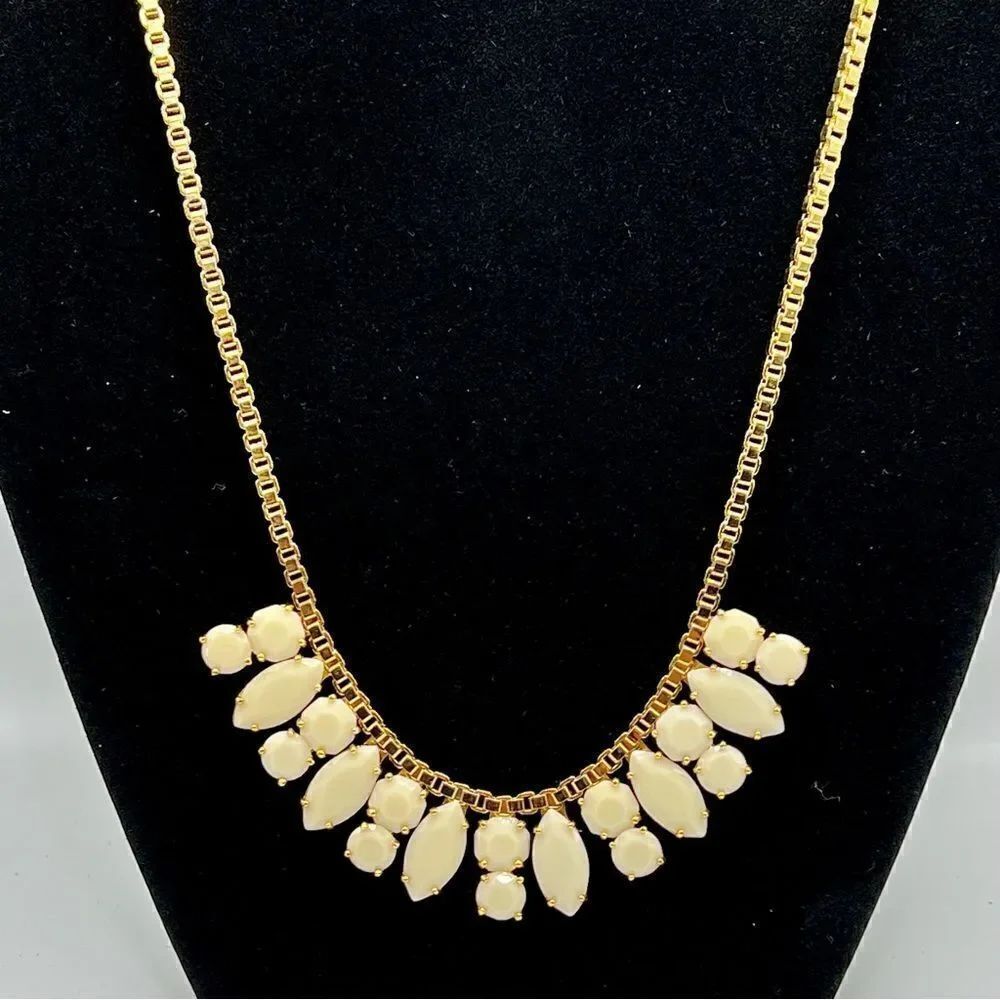 Kate Spade gold box chain and cream statement necklace